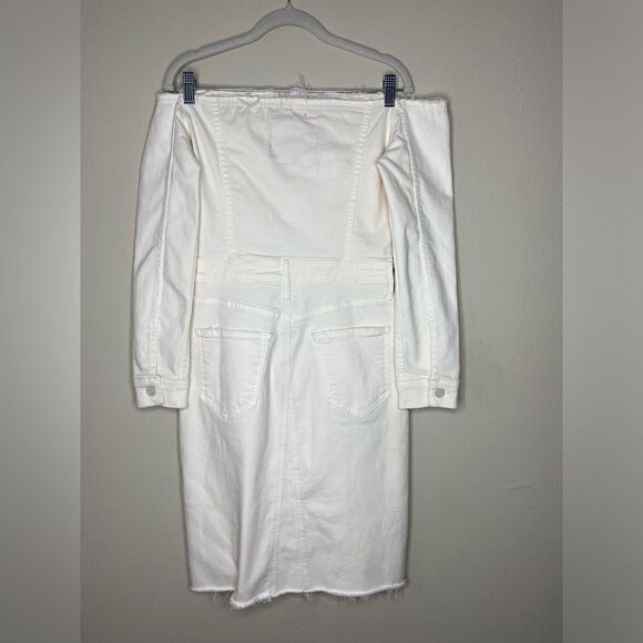 NWT Mother X Carolyn Murphy Mini White Dress Limited Edition Fray Size S - Picture 6 of 10